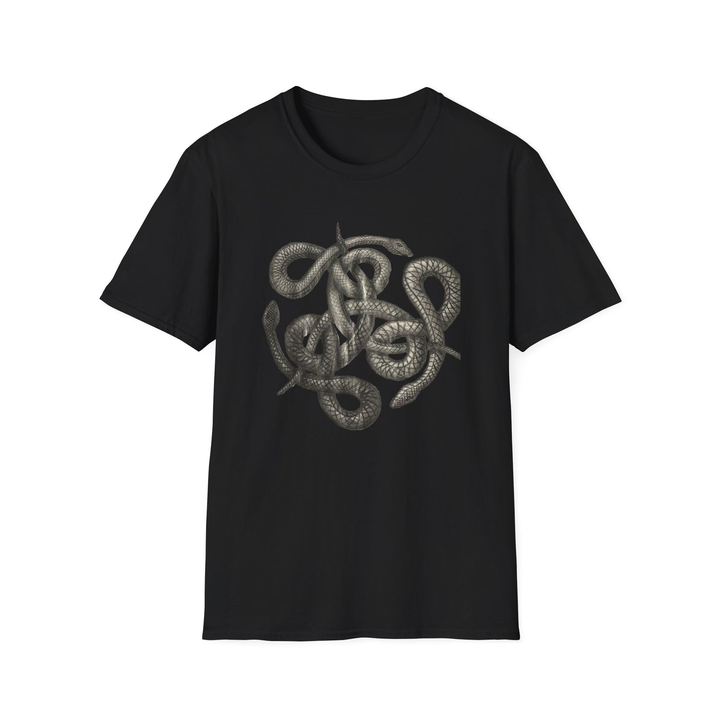 Serpent Design T-Shirt - Unisex Softstyle Apparel for Nature Lovers, Graphic Tee, Casual Wear, Gift for Her/Him, Birthday