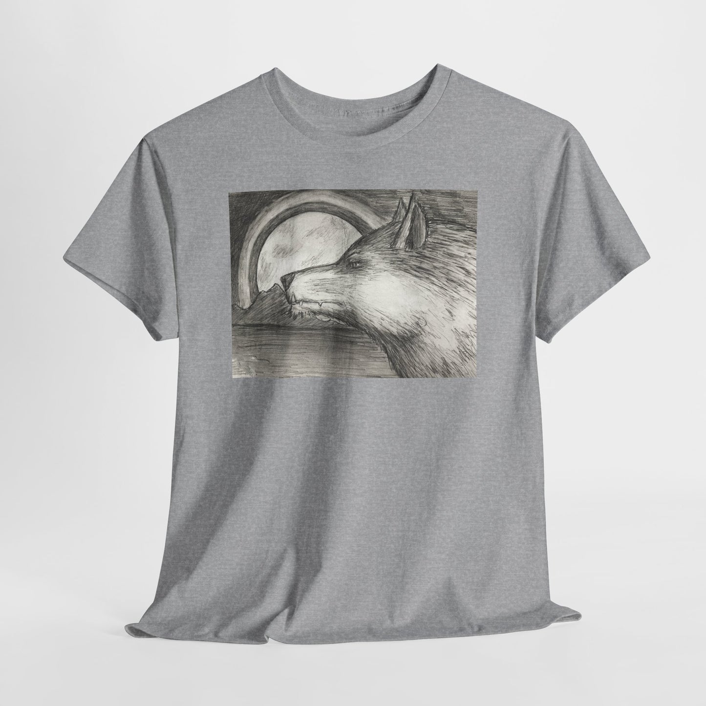 Wolf Art Unisex Heavy Cotton Tee, Nature Lover Shirt, Wildlife T-Shirt, Gift for Outdoorsy Friends, Animal Lover Apparel