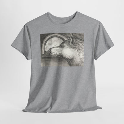 Wolf Art Unisex Heavy Cotton Tee, Nature Lover Shirt, Wildlife T-Shirt, Gift for Outdoorsy Friends, Animal Lover Apparel