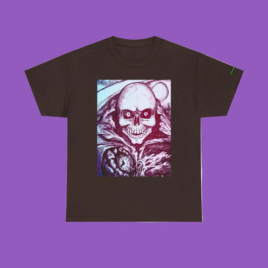 Time Keeper Skull Graphic Unisex Heavy Cotton Tee