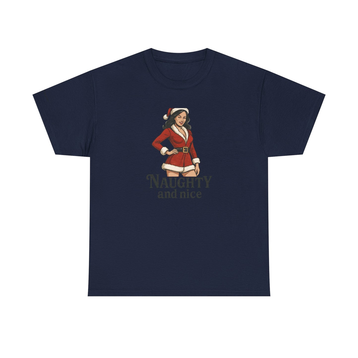 Unisex naughty and nice heavy weight Cotton Tee