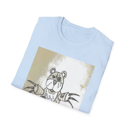 Demonic  Artistic Bear T-Shirt, Unisex Graphic Tee, Unique Animal Art Shirt, Fun Casual Wear, Gift for Kids & Teens, Birthday or Holiday