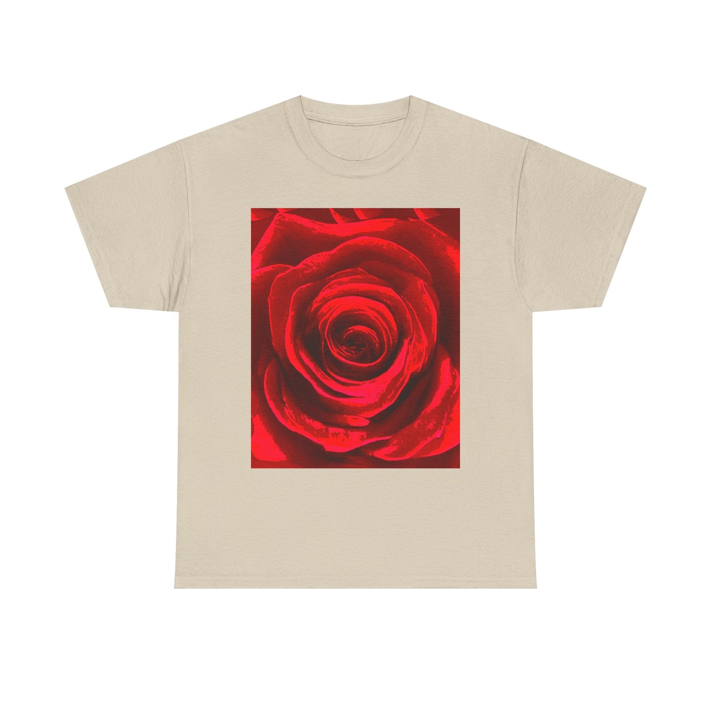 Romantic Rose Unisex Heavy Cotton Tee, Gift for Valentine's Day, Floral Shirt, Casual Wear, Love, Nature Lover Tee