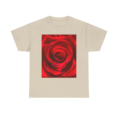 Romantic Rose Unisex Heavy Cotton Tee, Gift for Valentine's Day, Floral Shirt, Casual Wear, Love, Nature Lover Tee