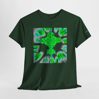 Celtic Green Cross T-Shirt — Vibrant Celtic Knotwork Tee