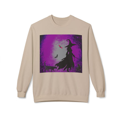 Magical Witchy purple haze Fleece Sweatshirt, Cozy Halloween Apparel, Unisex Crewneck, Witchy Gifts, Autumn Fashion, Enchanted Style