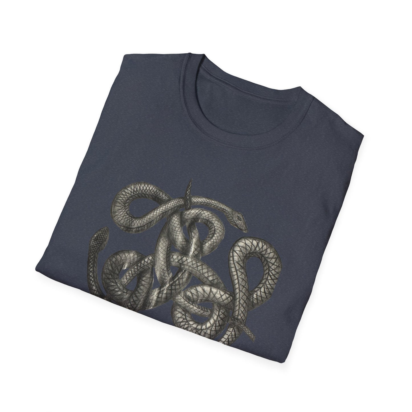 Serpent Design T-Shirt - Unisex Softstyle Apparel for Nature Lovers, Graphic Tee, Casual Wear, Gift for Her/Him, Birthday