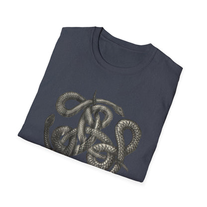 Serpent Design T-Shirt - Unisex Softstyle Apparel for Nature Lovers, Graphic Tee, Casual Wear, Gift for Her/Him, Birthday