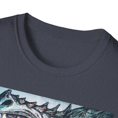 Graphic Dragon Art Unisex T-Shirt, Unique Gift for Ocean Lovers, Summer Vibes, Casual Wear, Perfect for Beach Days, Art Parties