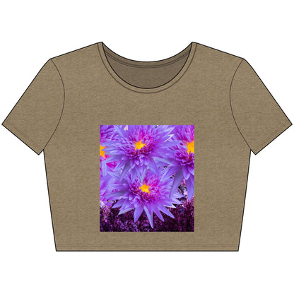 Purple flowers bloomWomen’s Poly-Cotton Crop Tee
