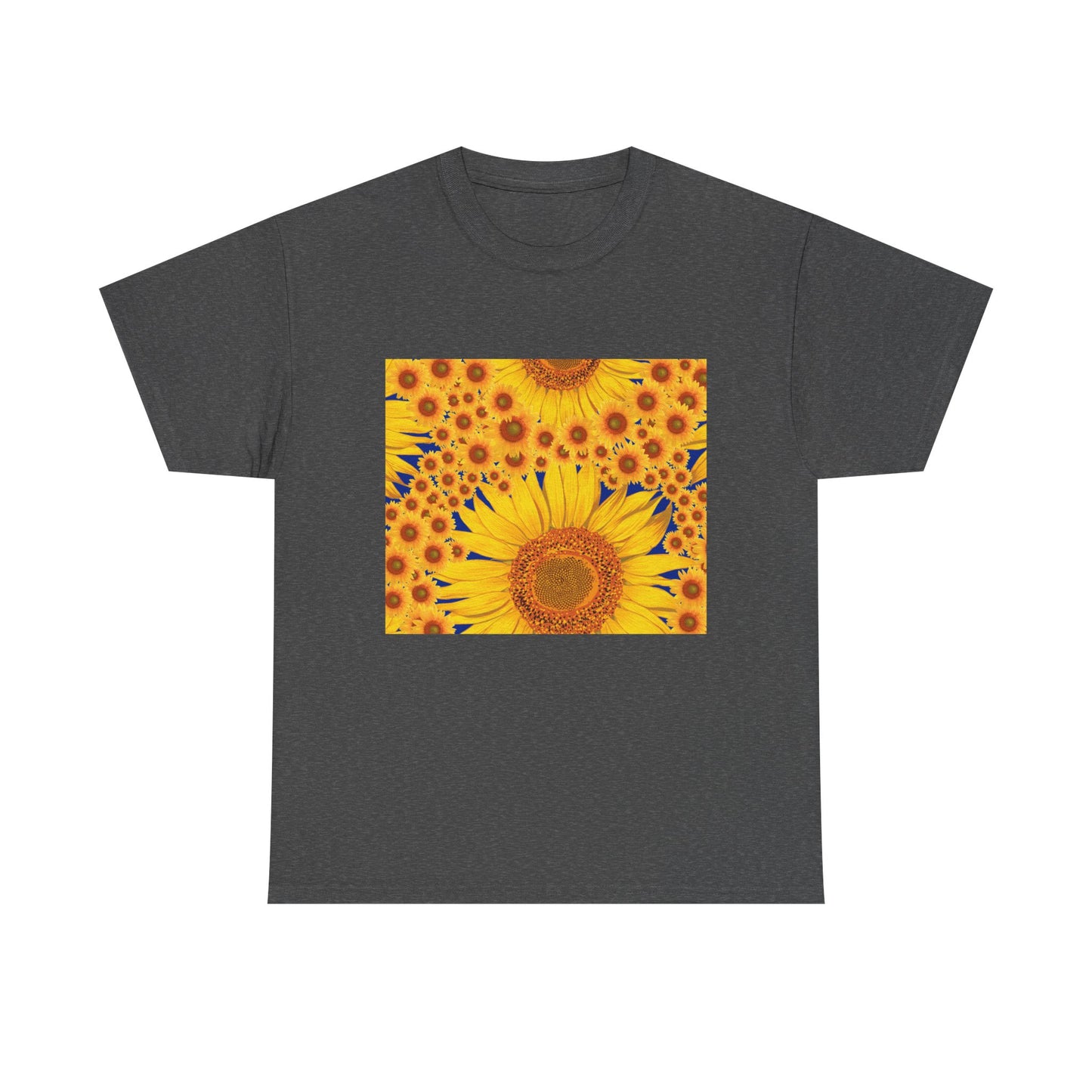 Sunflower Vibes Unisex Heavy Cotton Tee - Perfect for Summer, Nature Lovers, Gardening Celebrations, Casual Wear, Gift Ideas