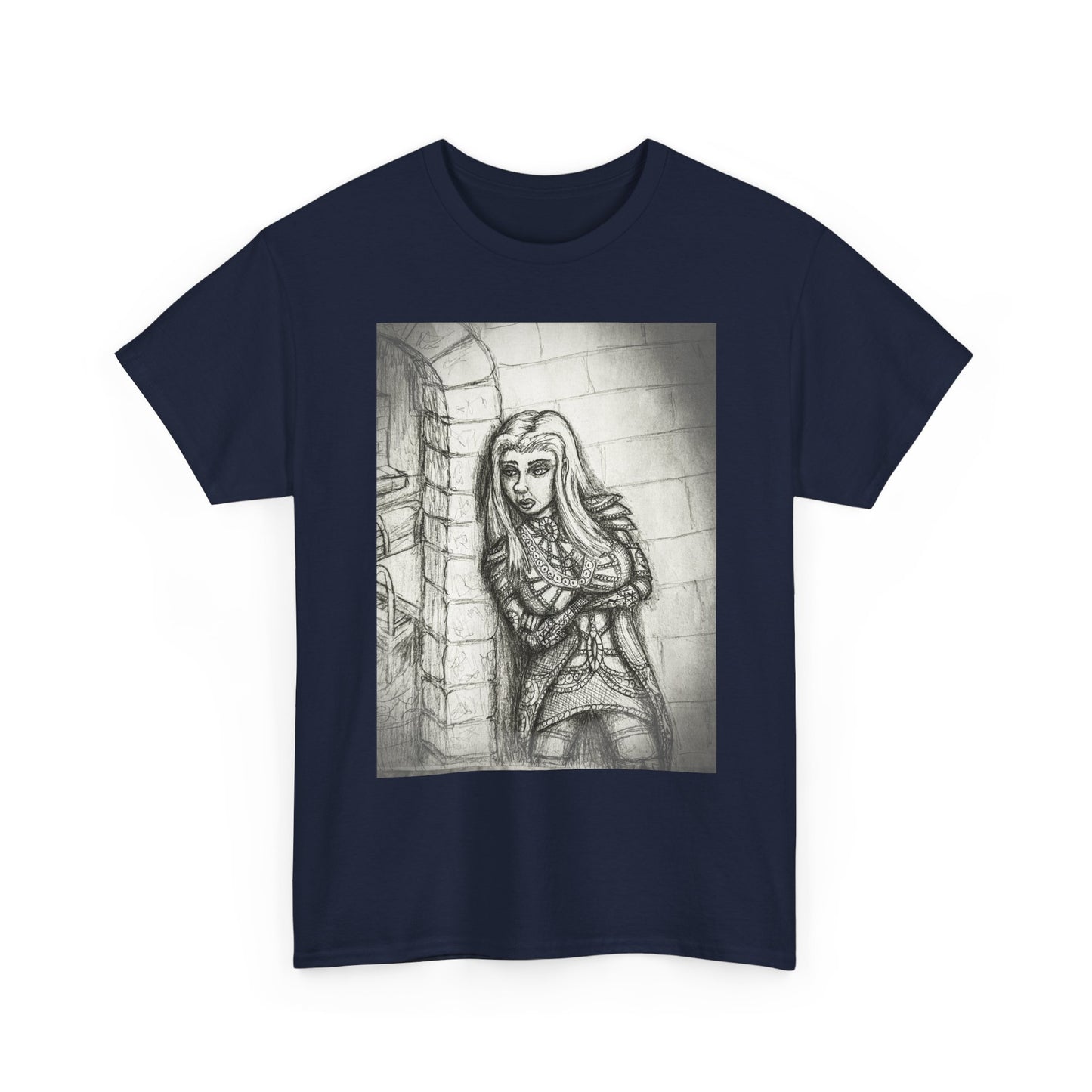 Fantasy Female Elf B & W Unisex Tee