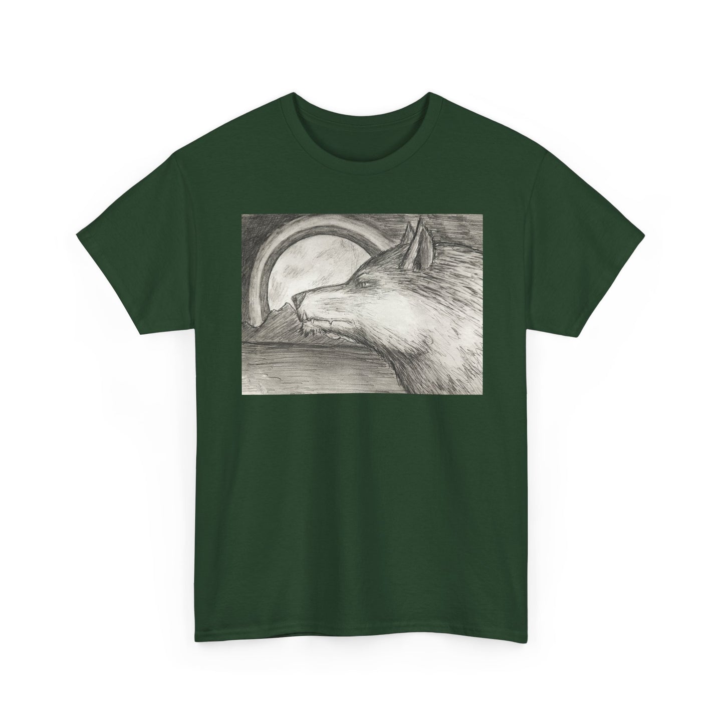 Wolf Art Unisex Heavy Cotton Tee, Nature Lover Shirt, Wildlife T-Shirt, Gift for Outdoorsy Friends, Animal Lover Apparel