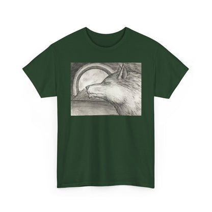 Wolf Art Unisex Heavy Cotton Tee, Nature Lover Shirt, Wildlife T-Shirt, Gift for Outdoorsy Friends, Animal Lover Apparel