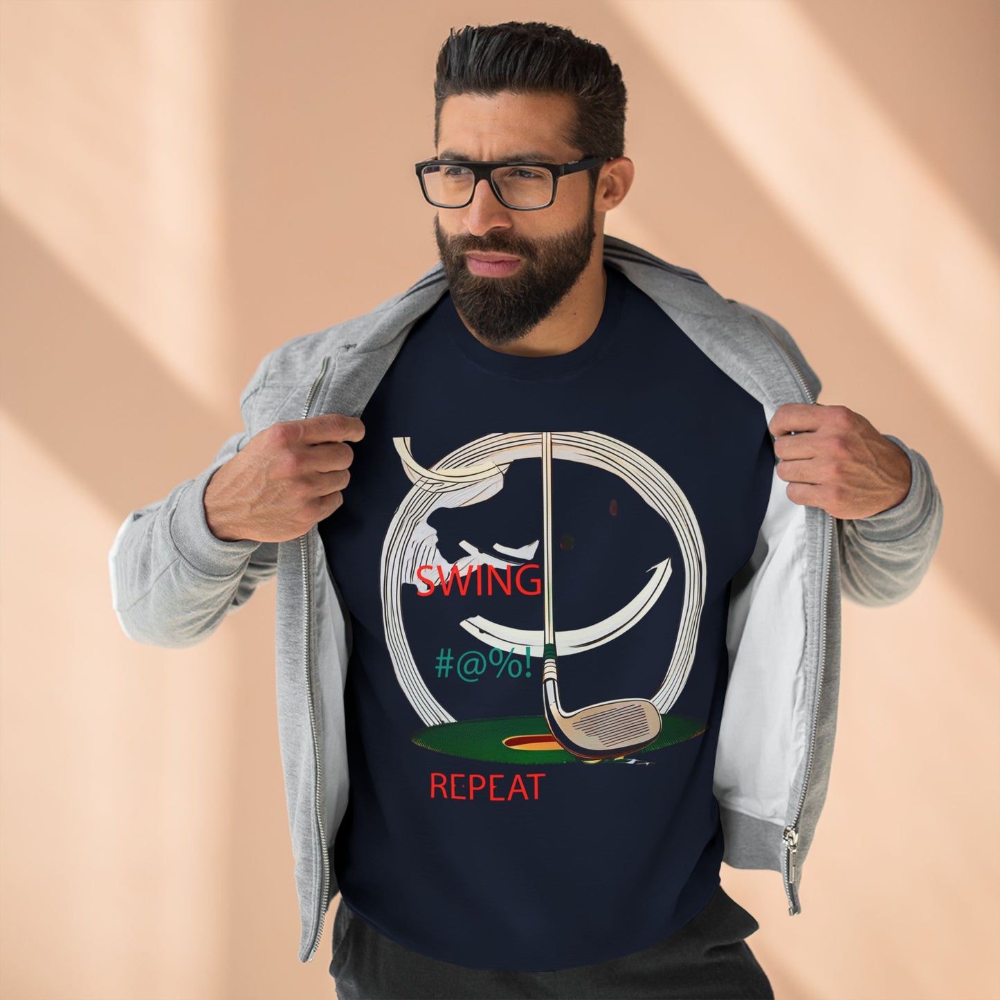 Golf Lover's Swing Unisex Crewneck Sweatshirt: Swing, Repeat, Perfect for Gifts, Sports Enthusiasts, Casual Wear, and Holidays