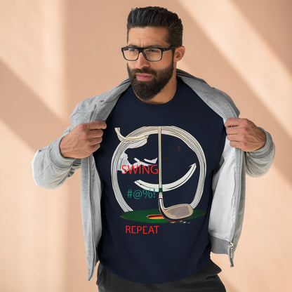 Golf Lover's Swing Unisex Crewneck Sweatshirt: Swing, Repeat, Perfect for Gifts, Sports Enthusiasts, Casual Wear, and Holidays