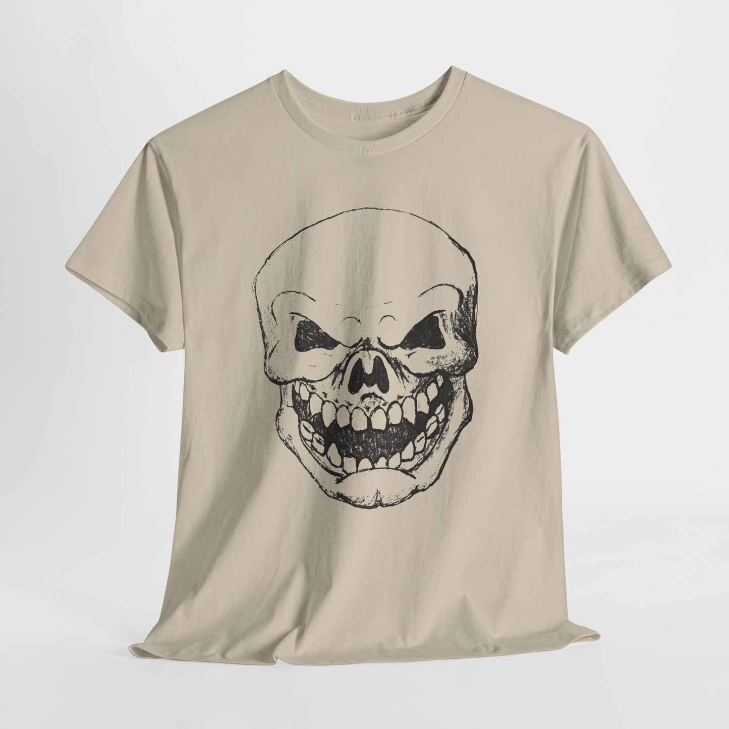 Sketched Skull Tee — Grinning Skull Graphic T-Shirt
