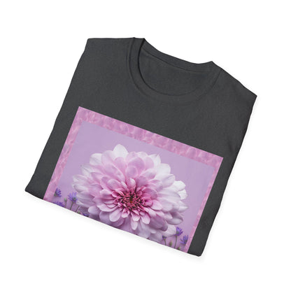 Pink Floral Art Unisex T-Shirt, Softstyle Tee, Summer Fashion, Gift for Her, Floral Shirt, Casual Wear