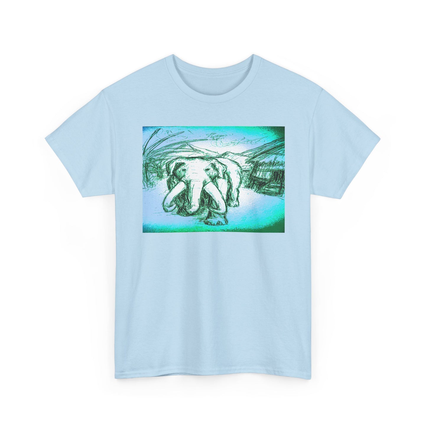 Artistic Elephant Unisex Cotton Tee - Unique Graphic Design