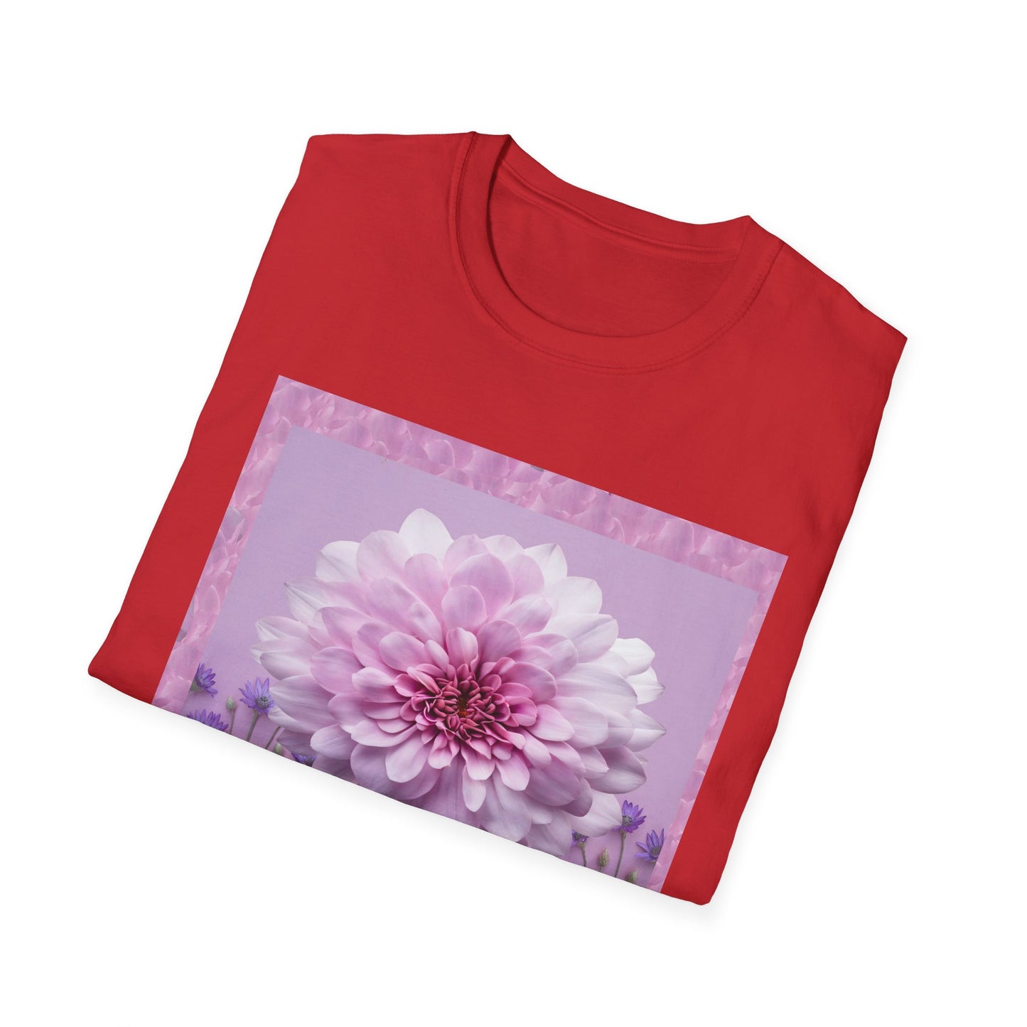 Pink Floral Art Unisex T-Shirt, Softstyle Tee, Summer Fashion, Gift for Her, Floral Shirt, Casual Wear