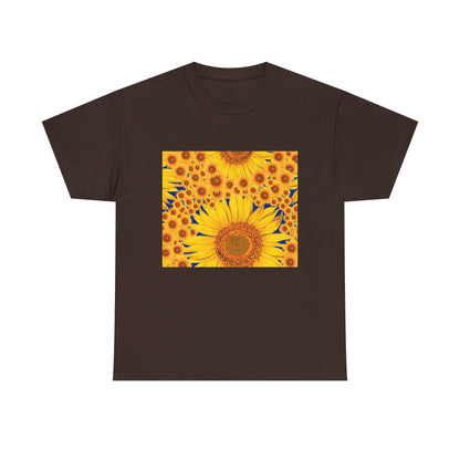 Sunflower Vibes Unisex Heavy Cotton Tee - Perfect for Summer, Nature Lovers, Gardening Celebrations, Casual Wear, Gift Ideas