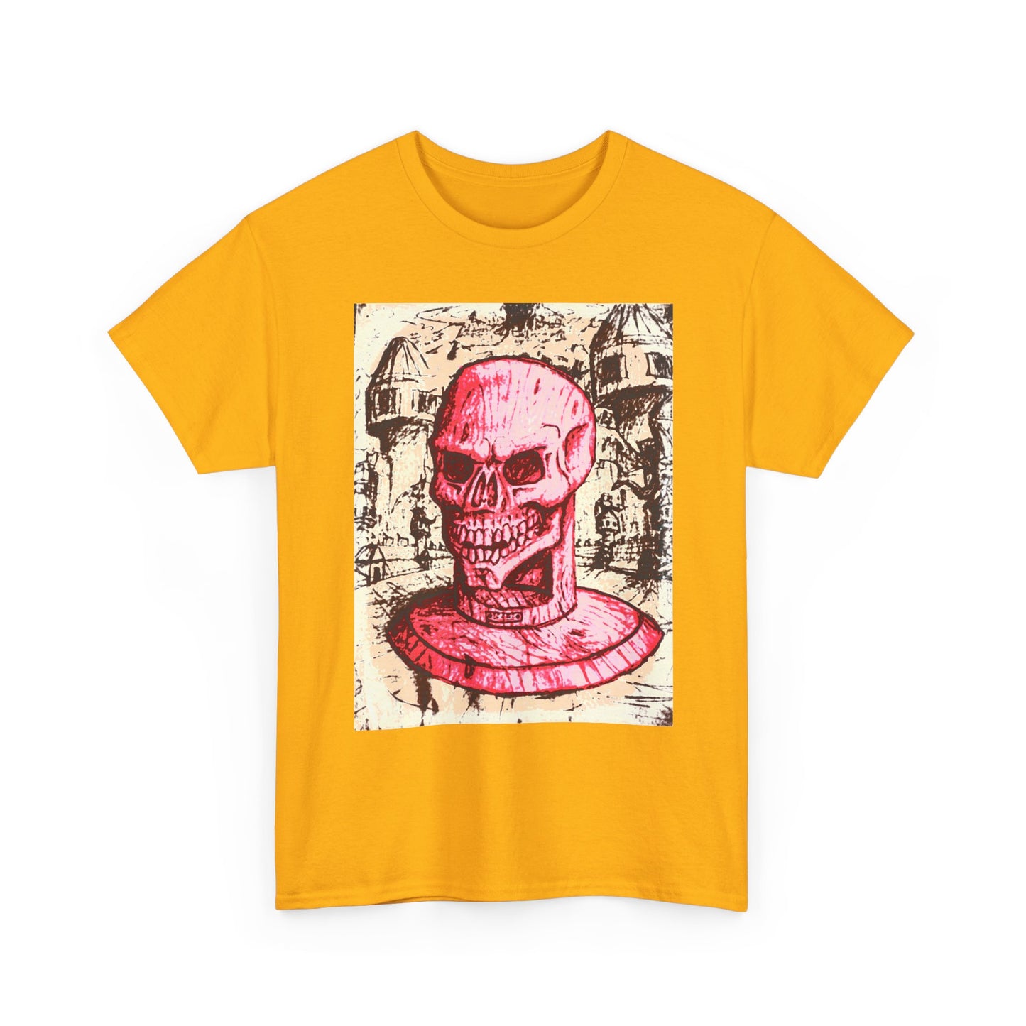 Vibrant Skull Graphic Tee, Unisex Heavy Cotton Shirt, Art Tee, Halloween Apparel, Edgy Casual Wear, Unique Gift