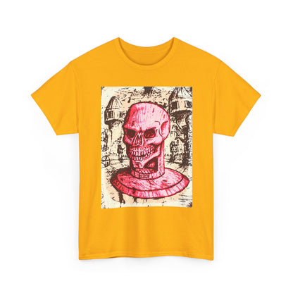 Vibrant Skull Graphic Tee, Unisex Heavy Cotton Shirt, Art Tee, Halloween Apparel, Edgy Casual Wear, Unique Gift