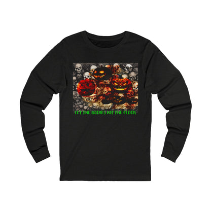 Spooky Halloween Bodies Hit the Floor  Long Sleeve Tee, Perfect for Fall, Costume Parties, and Autumn Gatherings, Unique Graphic Tee, Unisex Apparel
