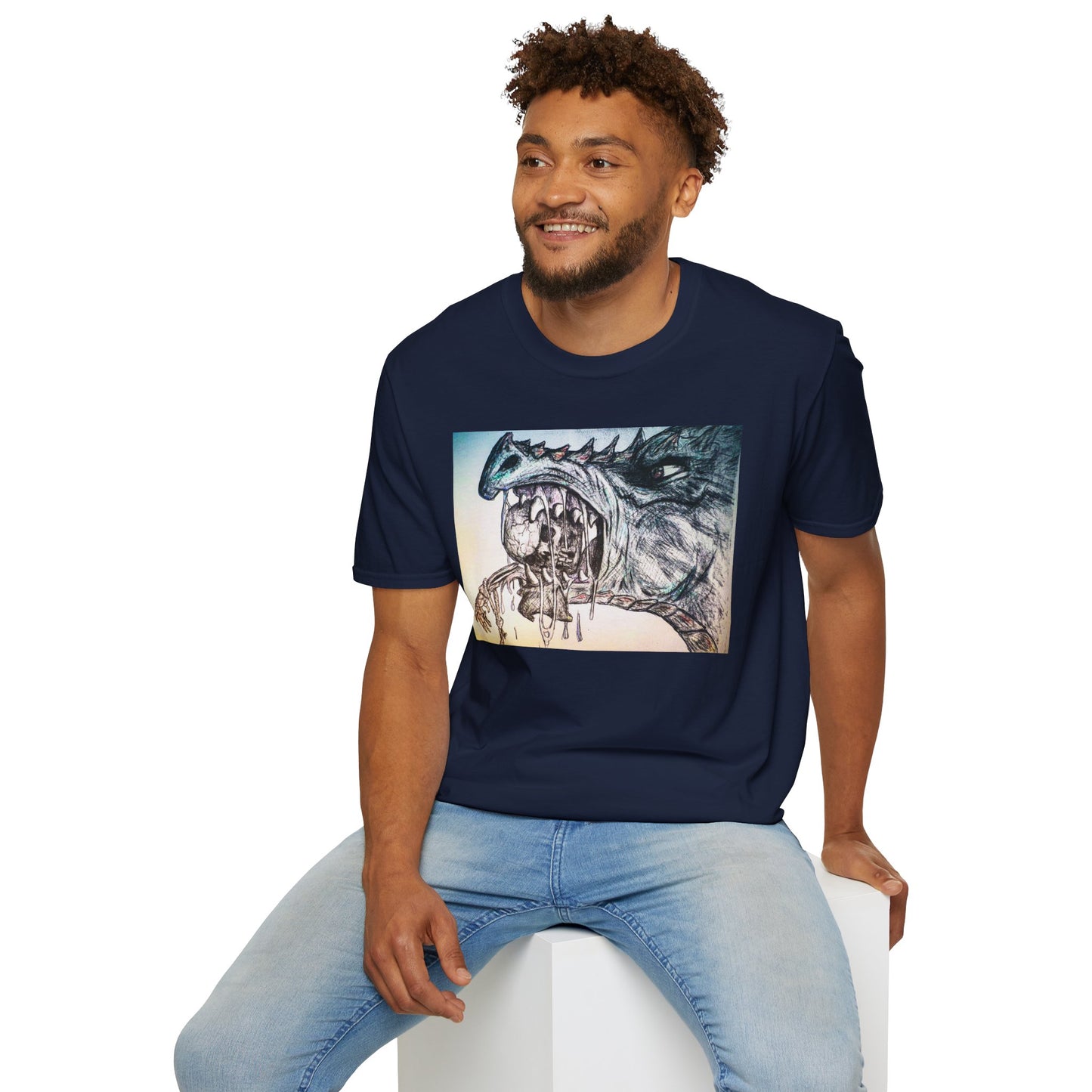 Graphic Dragon Art Unisex T-Shirt, Unique Gift for Ocean Lovers, Summer Vibes, Casual Wear, Perfect for Beach Days, Art Parties