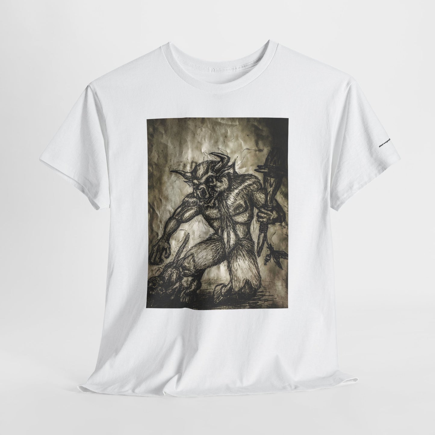 Black and White Mystical  Design Bull andCat Unisex Tee