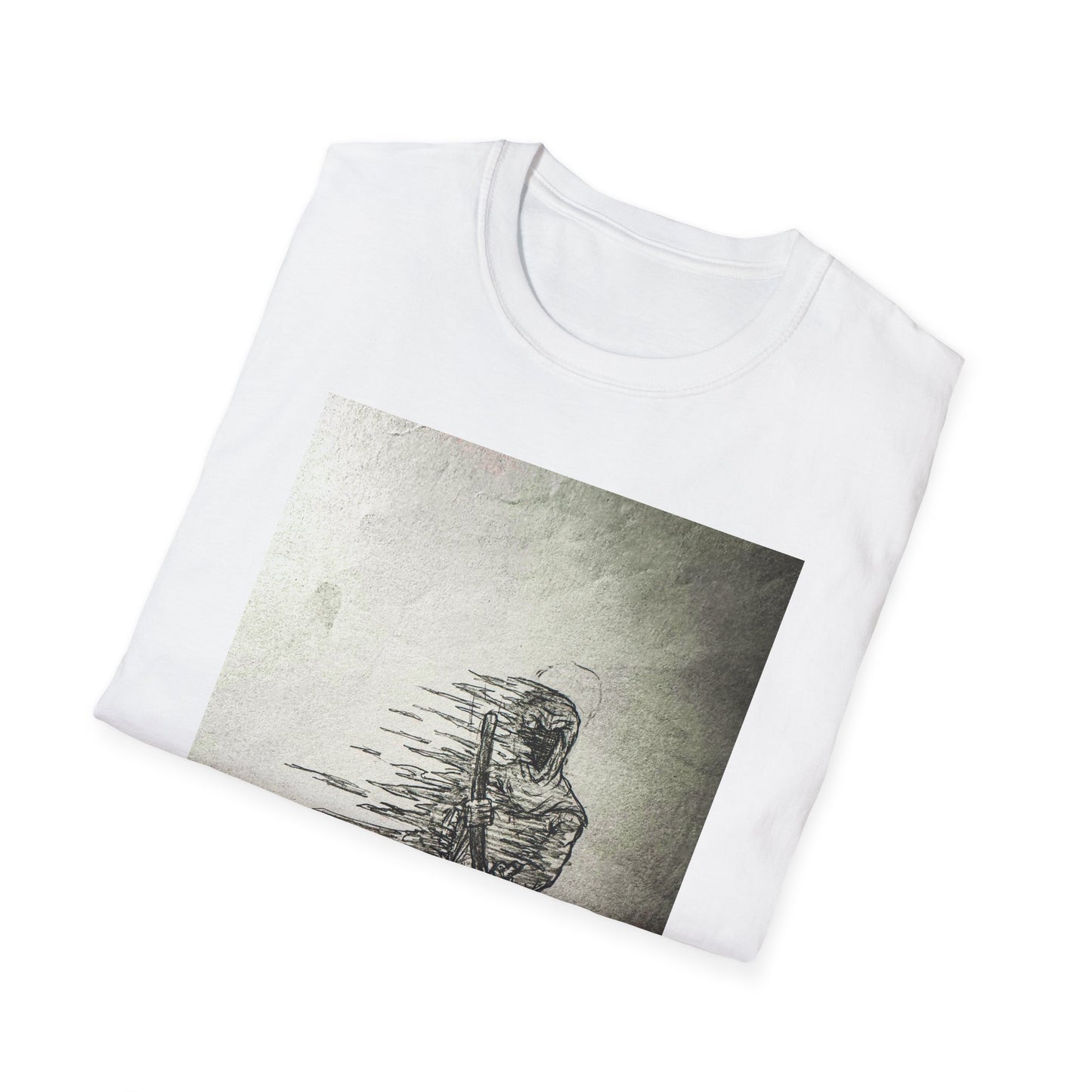 Artistic Grim Reaper Graphic Unisex Softstyle T-Shirt, Cool Gift for Nature Lovers, Casual Wear, Eco-Friendly Fashion, Birthday Gift, Summer Outfit