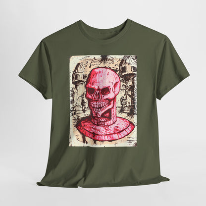 Vibrant Skull Graphic Tee, Unisex Heavy Cotton Shirt, Art Tee, Halloween Apparel, Edgy Casual Wear, Unique Gift