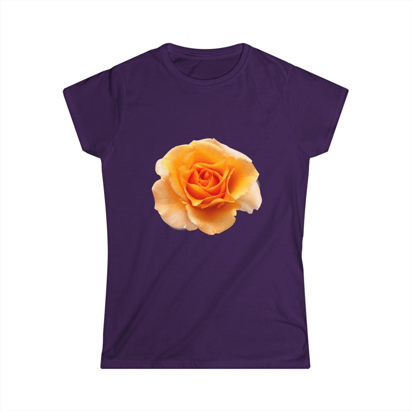 Women's Single Peach Rose Floral T-Shirt - Softstyle Tee with Delicate Yellow Rose, Perfect for Spring Outings, Mother’s Day Gift, Casual Wear, Flower [...]