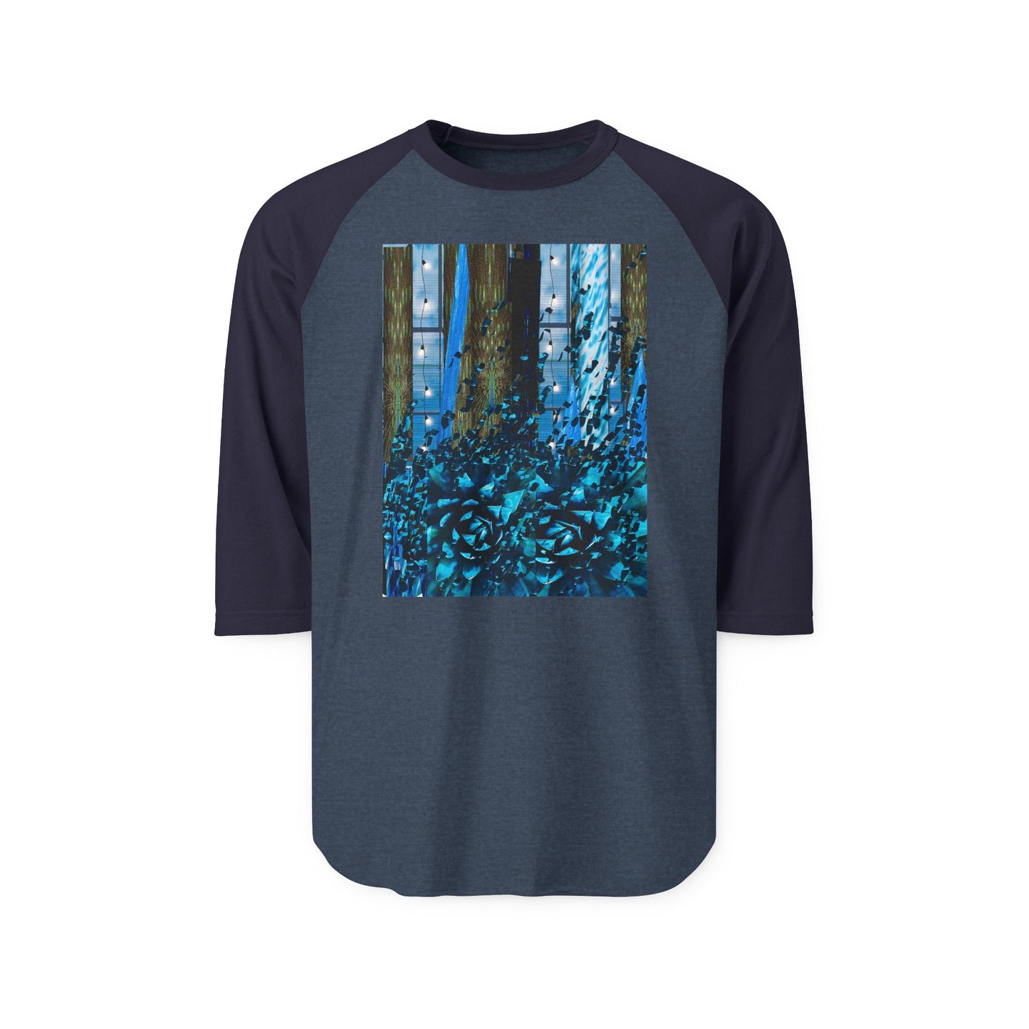 Raglan Shirt - Fragmented Blue Roses Design