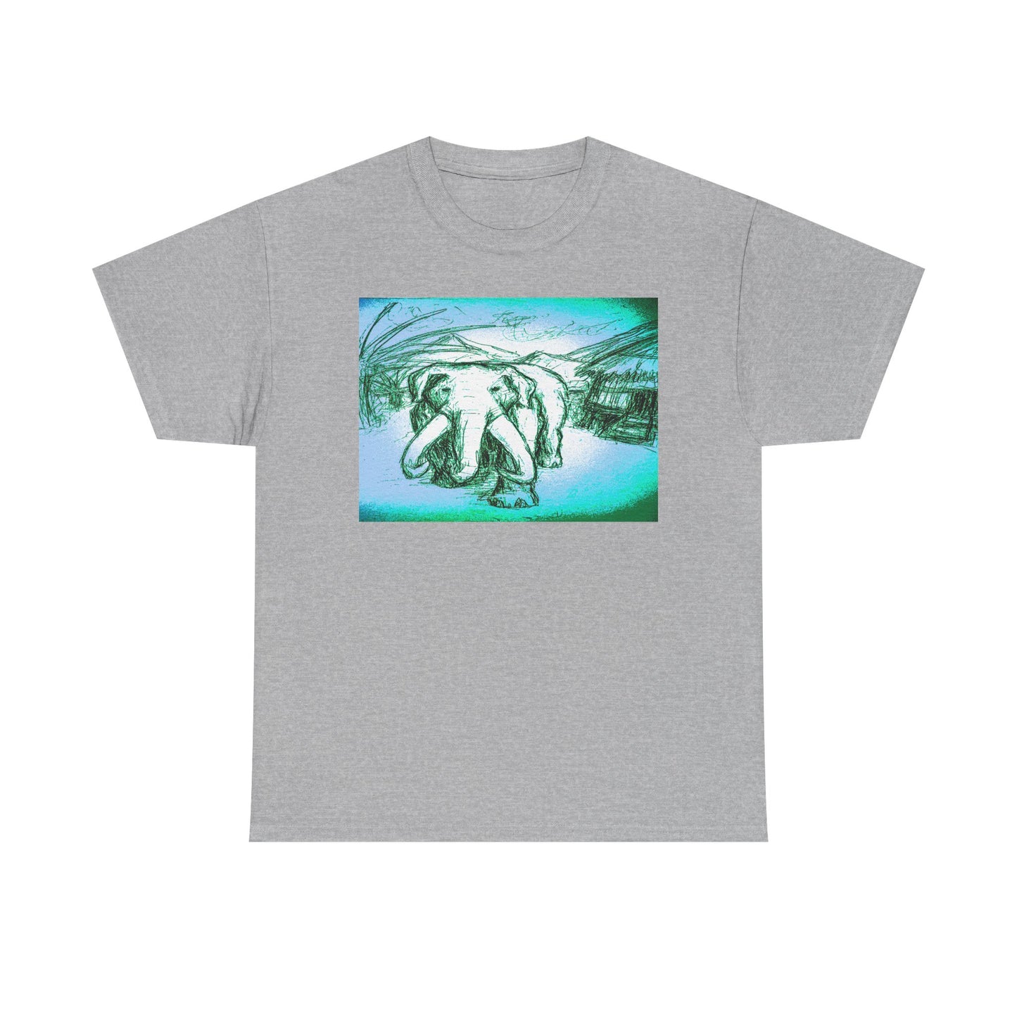 Artistic Elephant Unisex Cotton Tee - Unique Graphic Design