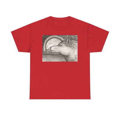 Wolf Art Unisex Heavy Cotton Tee, Nature Lover Shirt, Wildlife T-Shirt, Gift for Outdoorsy Friends, Animal Lover Apparel