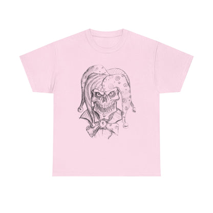 Skull Jester Sketch T-Shirt — Gothic Horror Skull Joker Tee