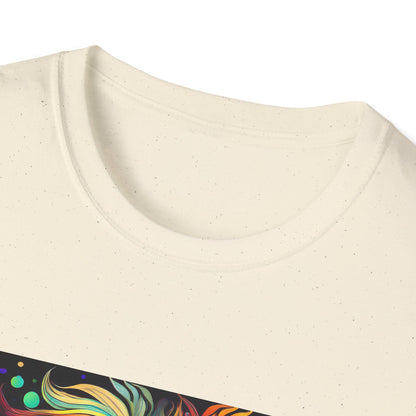 Colorful Leo Unisex Softstyle T-Shirt, Lion Graphic Tee for Animal Lovers, Astrology Shirt, Bold Art Wear, Gift for Leo Zodiac Fans