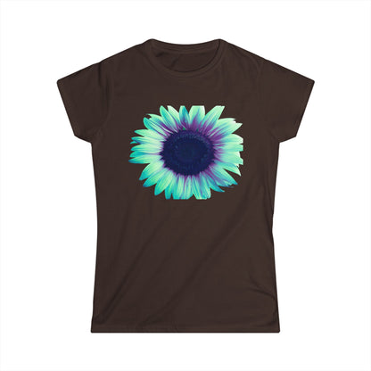 Women’s Tee — Teal & Purple Sunflower Graphic