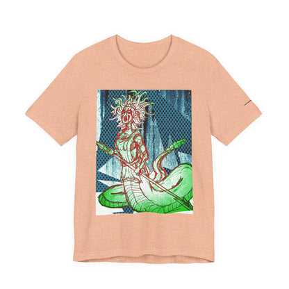 Mythic Serpent Goddess Tee — Neon Medusa Illustration T-Shirt