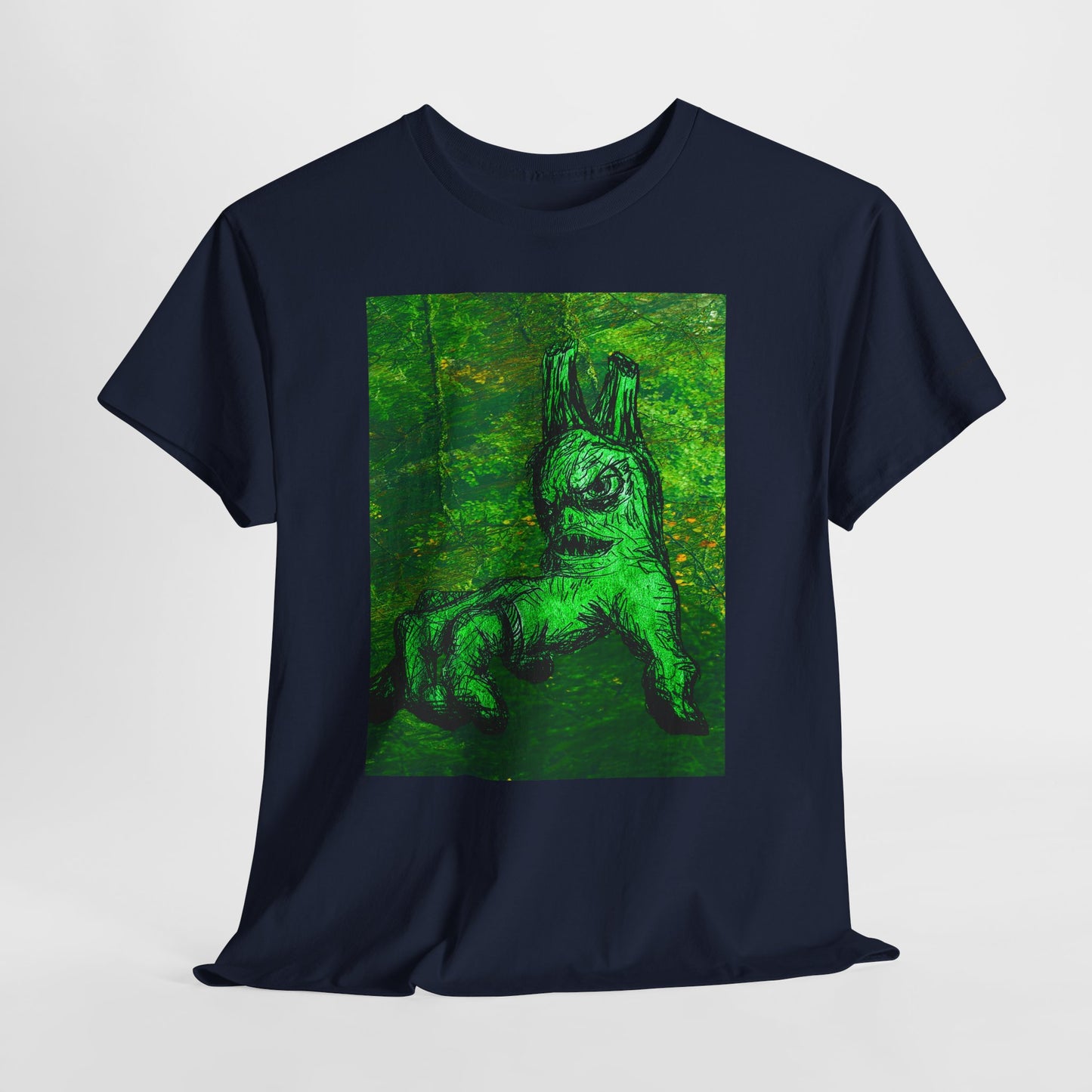 Graphic Tee — Neon Green Fantasy Art