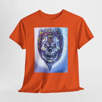Edgy Skull Graphic Tee, Unisex Heavy Cotton T-Shirt for Halloween, Music Festivals, Everyday Wear, Gifts for Him and Her