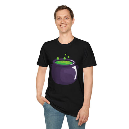 Halloween Potion Cauldron T-Shirt, Unisex Tee, Spooky Shirt, Witchy Apparel, Festival Wear, Halloween Costume