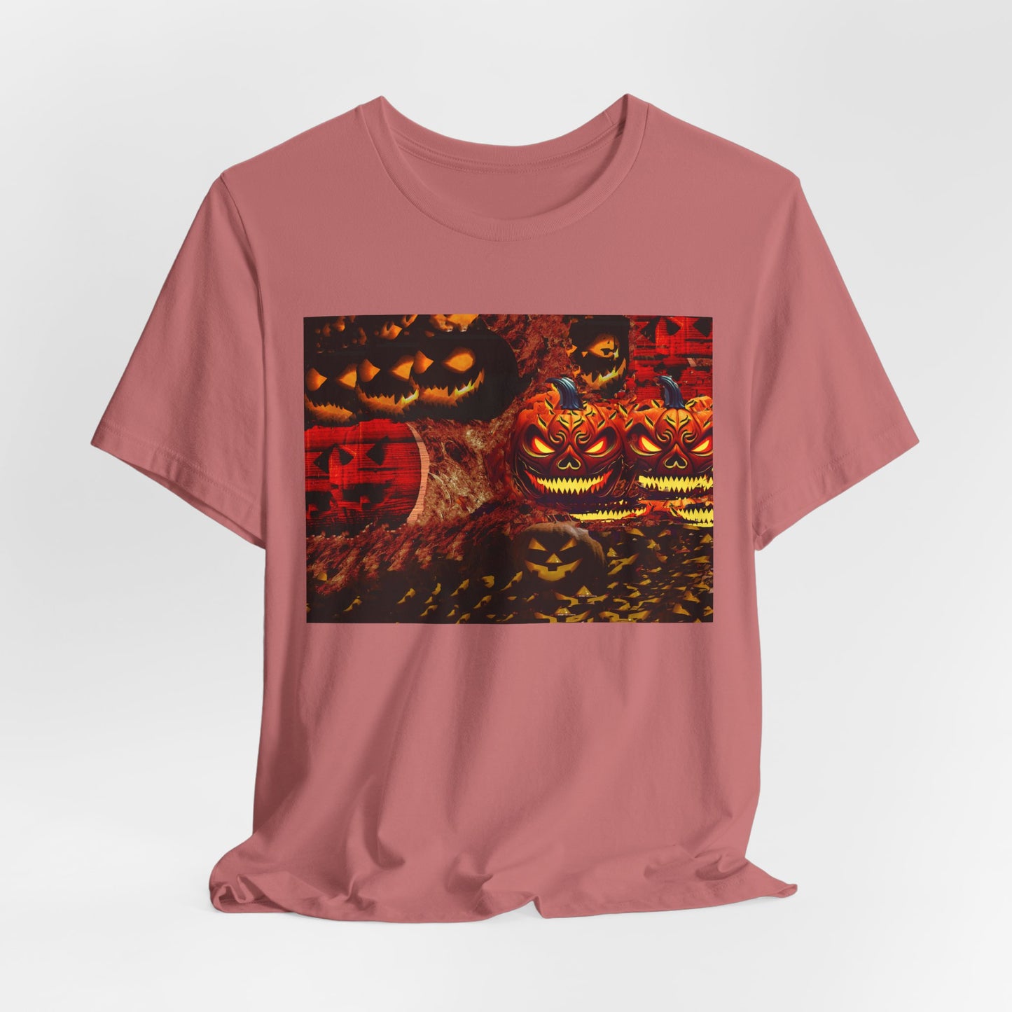 Halloween Distorted Pumpkin Graphic Tee, Unisex T-Shirt for Autumn, Spooky Season Top, Halloween Costume Idea, Men's & Women's Casual Wear