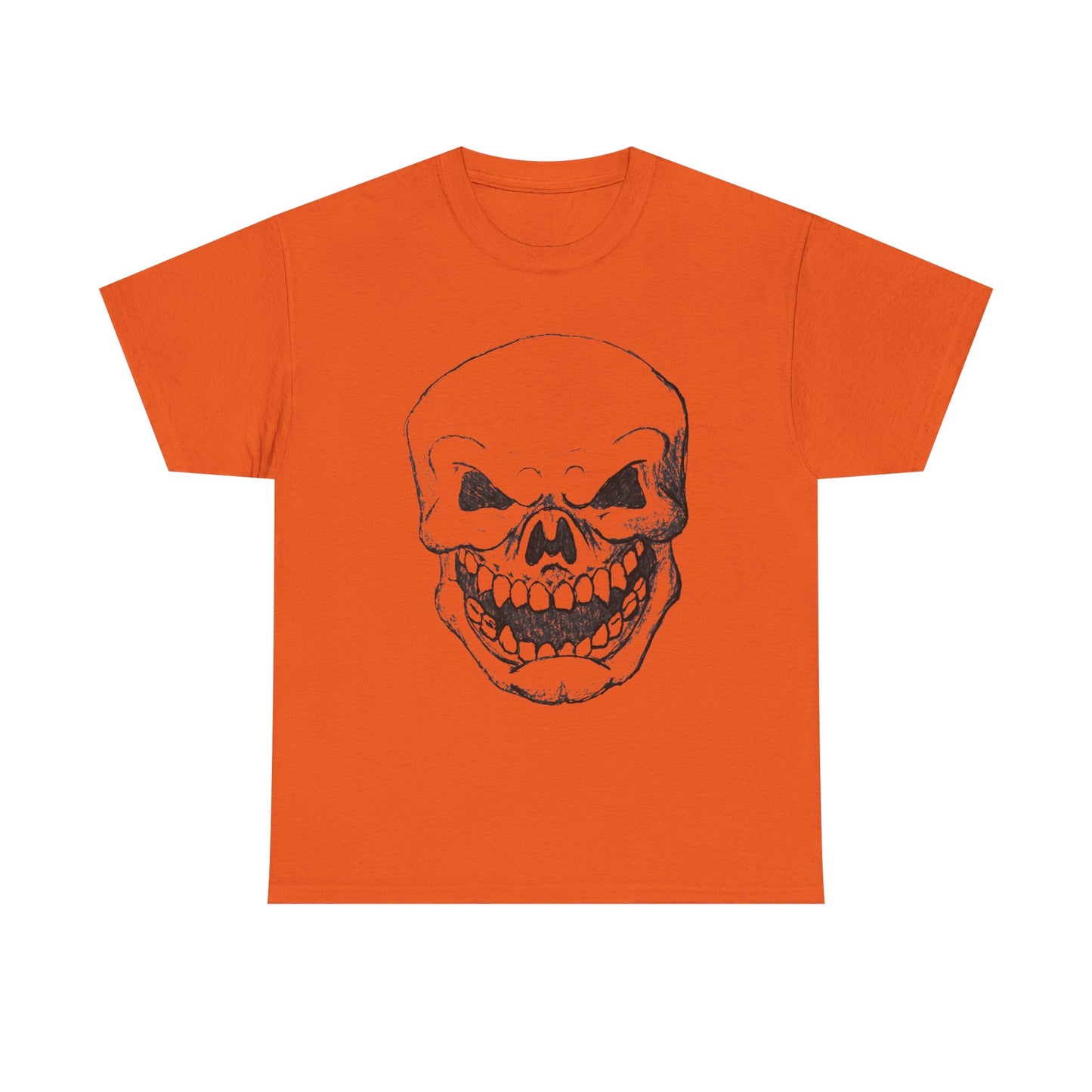 Sketched Skull Tee — Grinning Skull Graphic T-Shirt