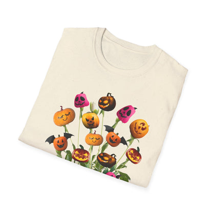 Halloween Pumpkin Bouquet T-Shirt, Cute Fall Tee, Unisex Graphic Shirt, Ideal for Halloween Parties, Seasonal Gift Idea