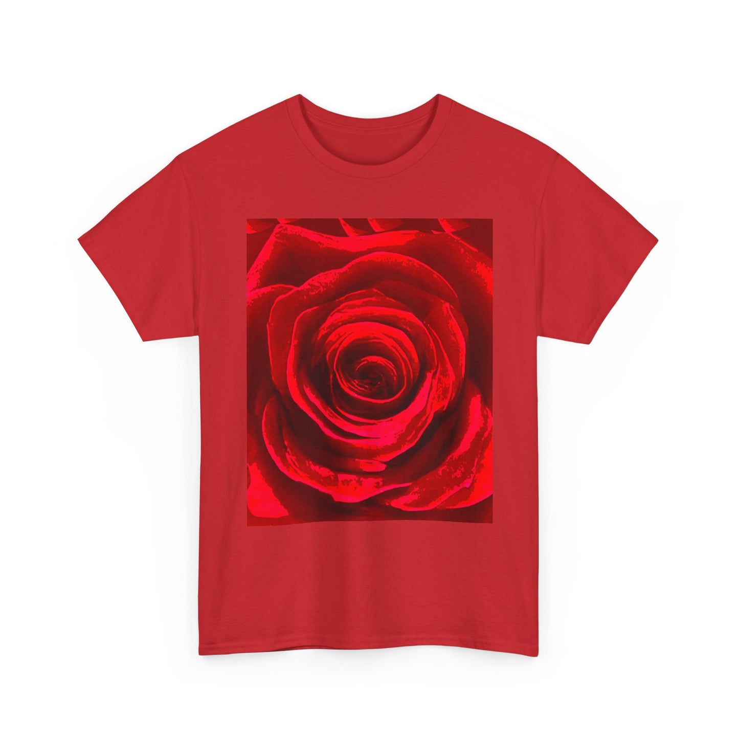 Romantic Rose Unisex Heavy Cotton Tee, Gift for Valentine's Day, Floral Shirt, Casual Wear, Love, Nature Lover Tee