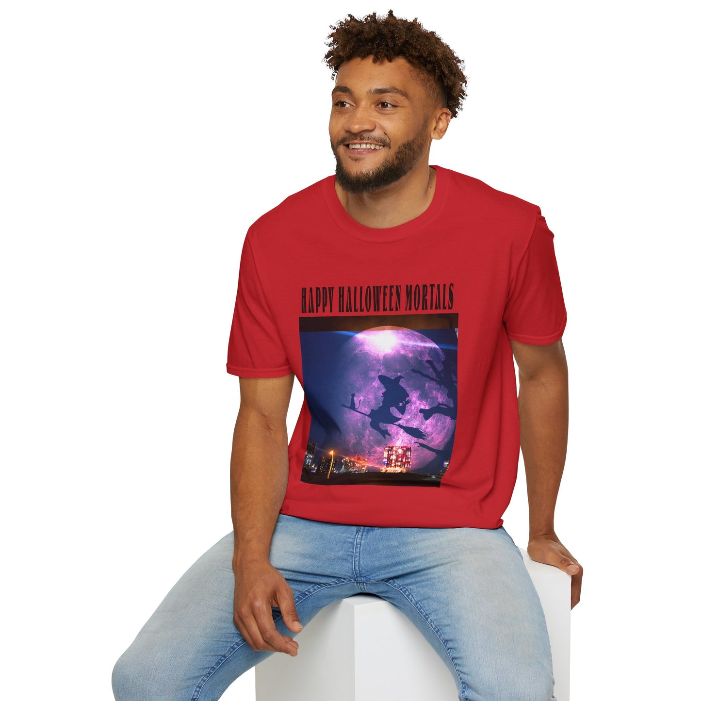Halloween Graphic Tee, Witch Unisex Softstyle T-Shirt, Spooky Apparel, Trick or Treat Shirt, Halloween Gifts, Fall Fashion
