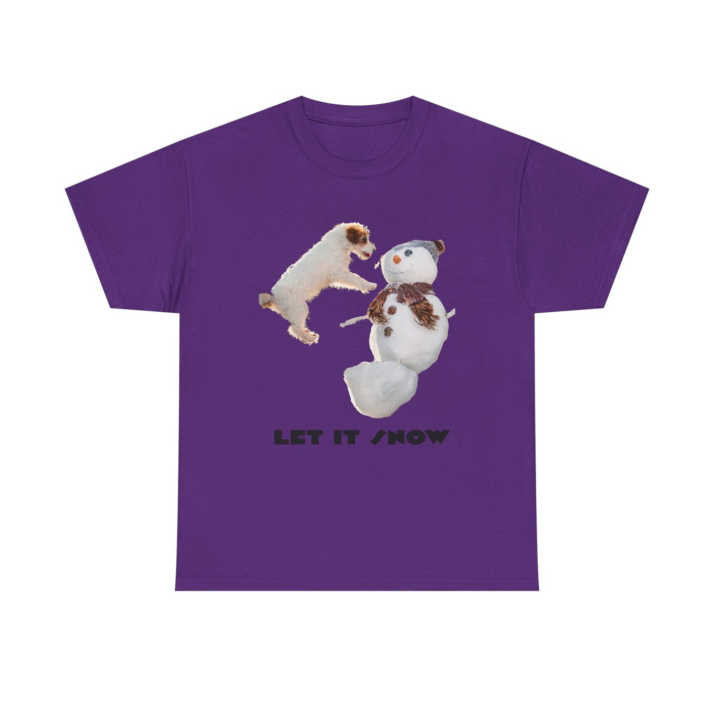 Let It Snow Dog & Snowman Tee — Funny Cute Holiday T-Shirt
