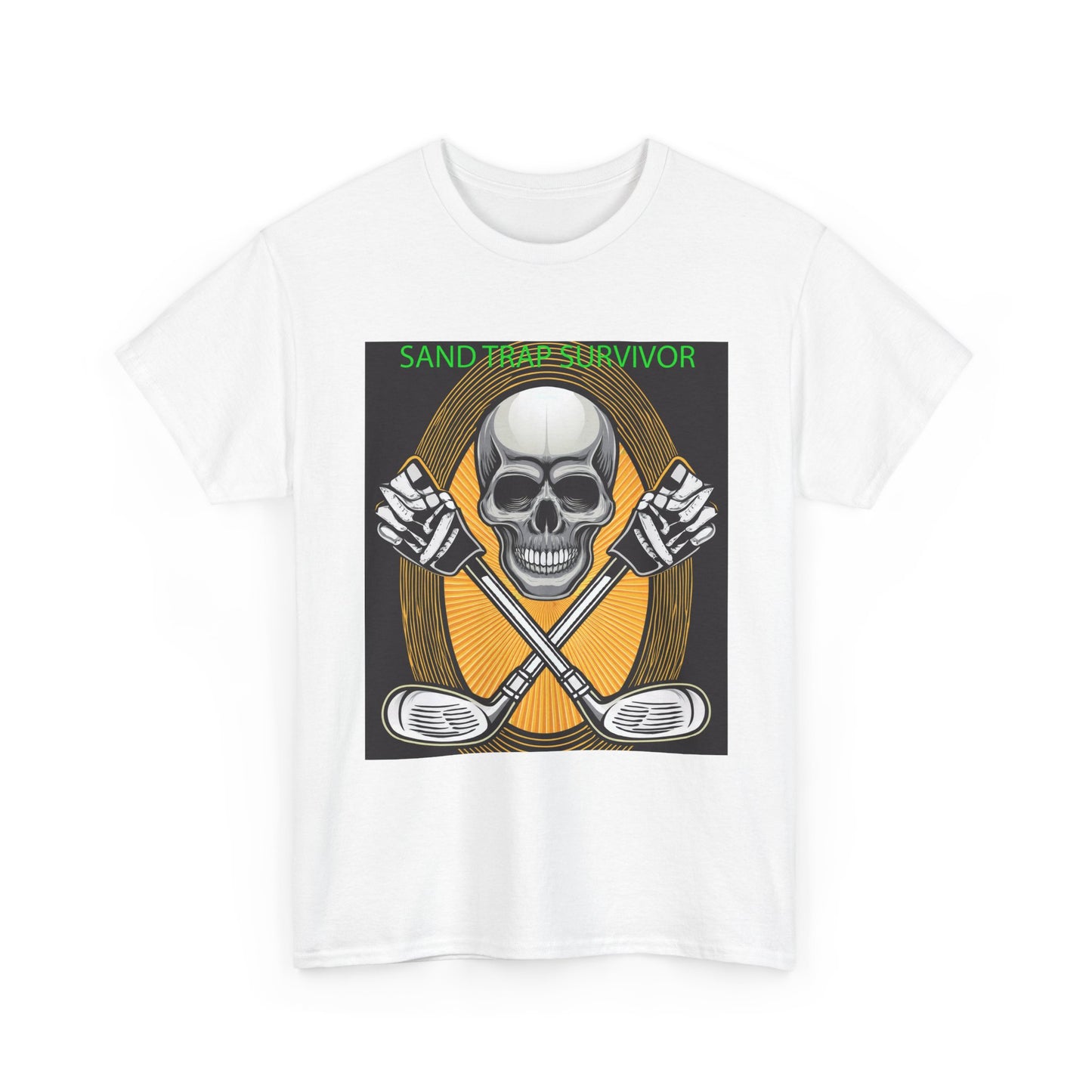 Golf Survivor Skull Tee, Unisex Heavy Cotton T-Shirt, Perfect Gift for Golf Lovers, Sports Apparel, Casual Wear, Skull Design